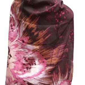 Vince Camuto pink silk abstract floral‎ scarf NEW